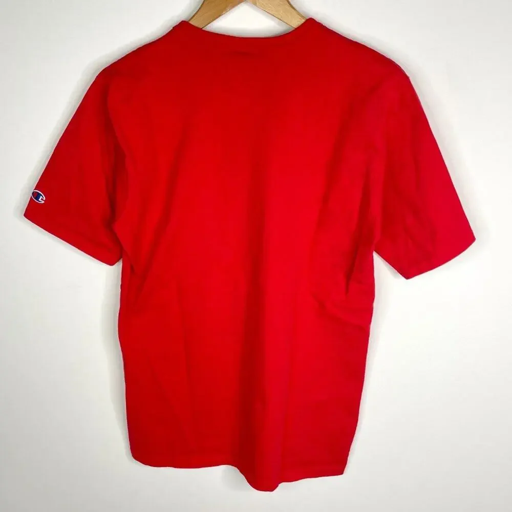 Vintage Champion Red & Black Spell Out T-Shirt - Picture 9 of 9